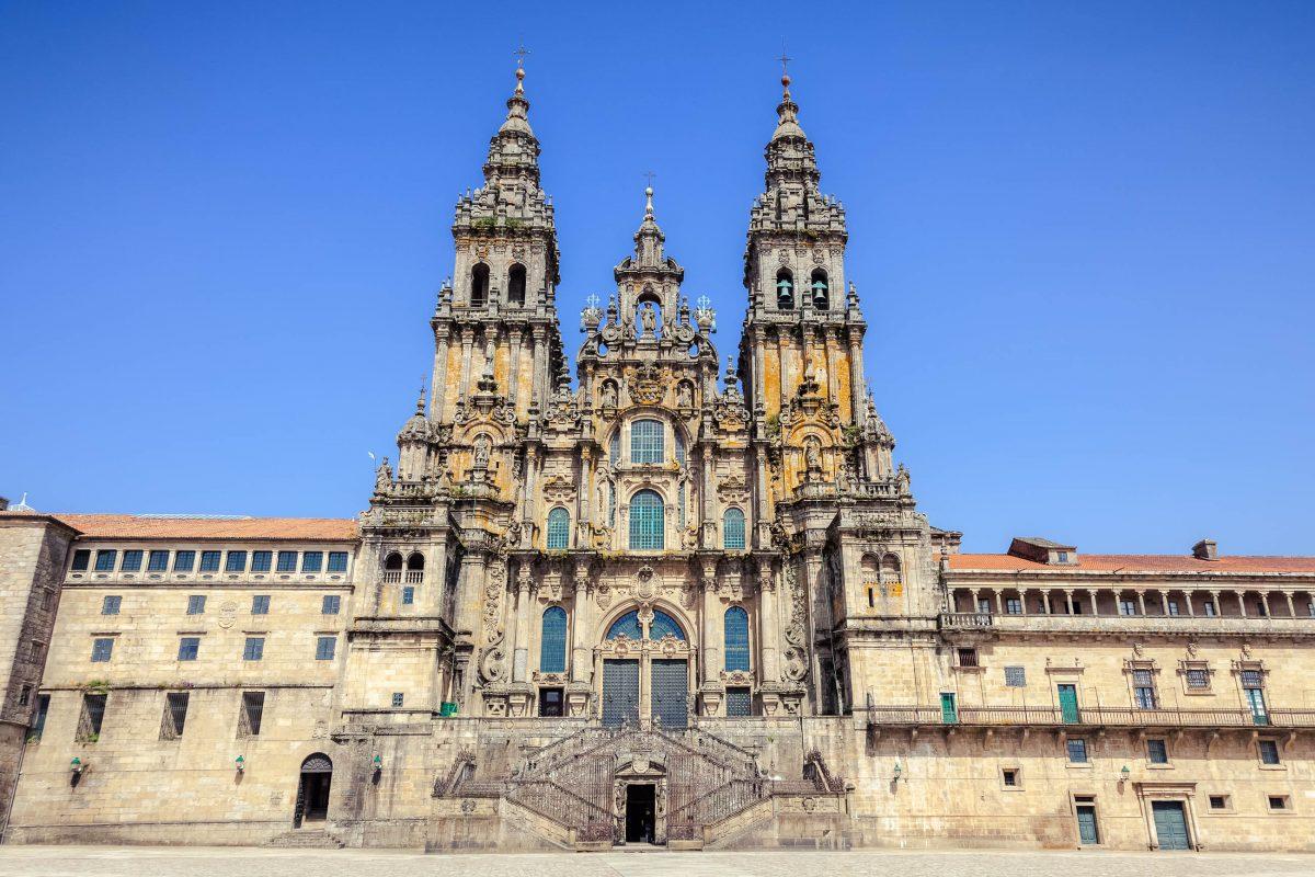 The Cathedral of Santiago de Compostela is the destination of thousands of pilgrims who set out each year on the world-famous Way of St. James, Spain - © Jose Ignacio Soto / Shutterstock